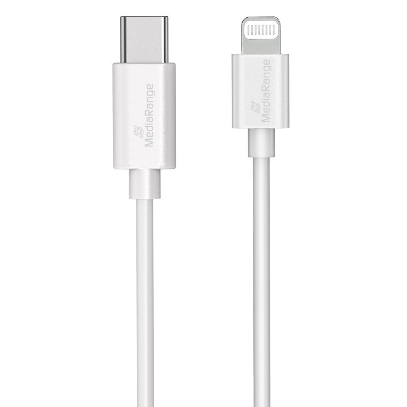 Kabel USB-C MEDIARANGE Apple Lightning, 1m, biały