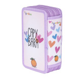 Piórnik szkolny GIMBOO, z wyposażeniem, 3 komory, mix wzorów