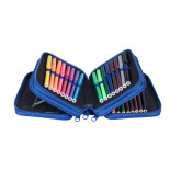 Piórnik szkolny GIMBOO, z wyposażeniem, 3 komory, mix wzorów