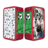 Piórnik szkolny GIMBOO, z wyposażeniem, 3 komory, mix wzorów