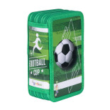 Piórnik szkolny GIMBOO, z wyposażeniem, 3 komory, Soccer 2025, zielony