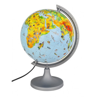 Globus zoologiczny z opisem GŁOWALA, podświetlany, śr. 250mm, w pudełku, z aplikacją AR