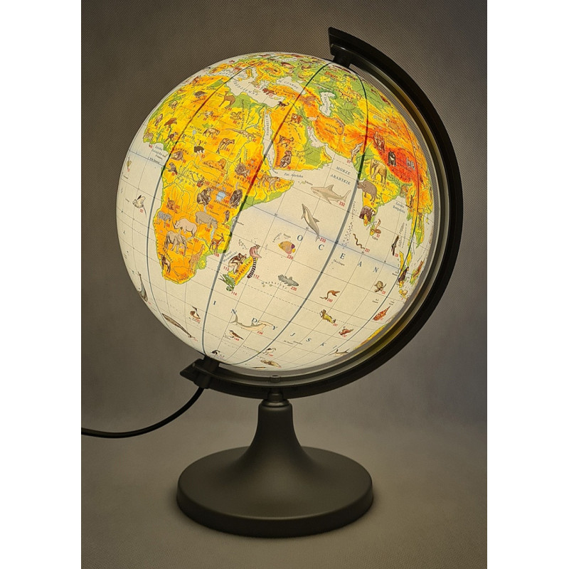 Globus zoologiczny z opisem GŁOWALA, podświetlany, śr. 250mm, w pudełku, z aplikacją AR