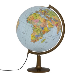 Globus polityczno-fizyczny GŁOWALA, podświetlany, plast. niska stopka, śr. 420mm, w pudełku, z aplikacją AR