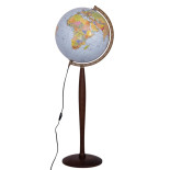 Globus polityczno-fizyczny GŁOWALA, podświetlany, drewn. wysoka stopka, śr. 420mm, w pudełku, z aplikacją AR