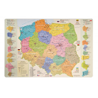 Podkładka na biurko GŁOWALA, mapa administracyjna Polski, 58x38cm