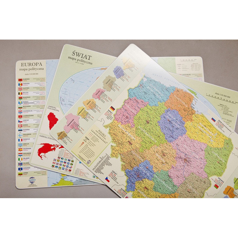 Podkładka na biurko GŁOWALA, mapa administracyjna Polski, 58x38cm