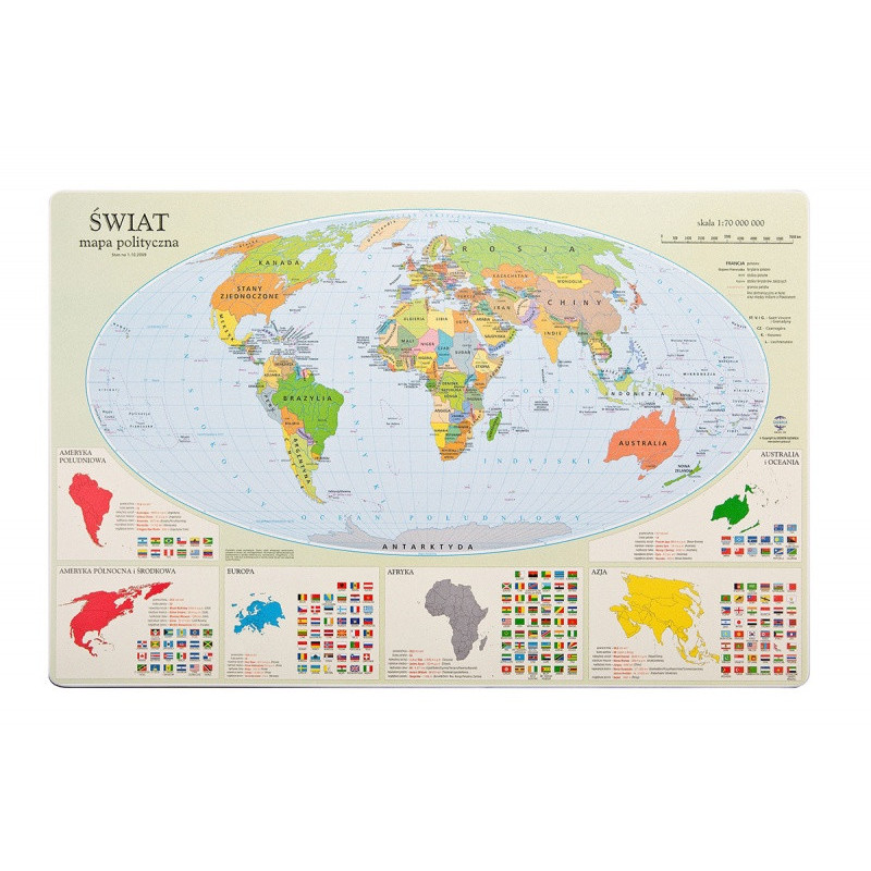 Podkładka na biurko GŁOWALA, mapa polityczna Świata, 58x38cm