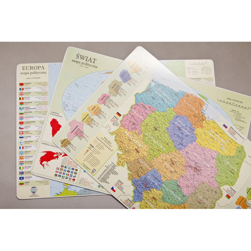 Podkładka na biurko GŁOWALA, mapa polityczna Świata, 58x38cm