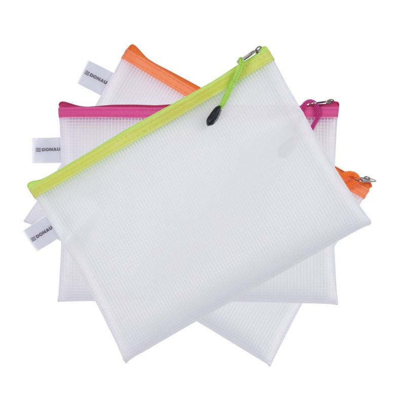 Torebka DONAU Zipper Bag, A5, 243x180 mm, EVA, z suwakiem, mix kolorów