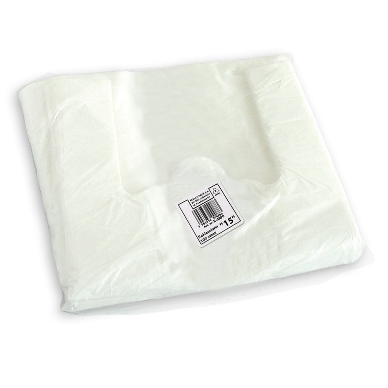 Reklamówka STELLA, "15", 34/9/62 cm, 14,5 mikr., 100 szt., biały