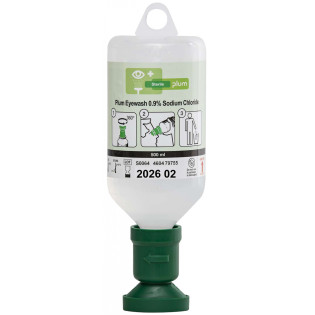 Płyn do oczu PLUM Eyewash, 0,9% chlorku sodu, z nakładką na oko, 500ml