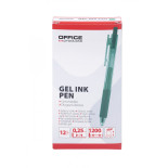 Długopis automatyczny żelowy OFFICE PRODUCTS, gr. linii 0,25mm, dł. linii 1200m, zielony