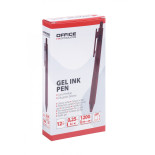 Długopis automatyczny żelowy OFFICE PRODUCTS, gr. linii 0,25mm, dł. linii 1200m, czerwony