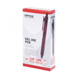 Długopis automatyczny żelowy OFFICE PRODUCTS, gr. linii 0,25mm, dł. linii 1200m, czerwony