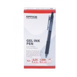 Długopis automatyczny żelowy OFFICE PRODUCTS, gr. linii 0,25mm, dł. linii 1200m, czarny