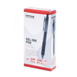 Długopis automatyczny żelowy OFFICE PRODUCTS, gr. linii 0,25mm, dł. linii 1200m, czarny