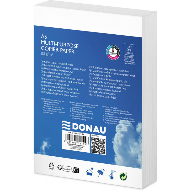 Papier ksero DONAU, A5, klasa C, 80gsm, 500 ark.