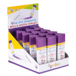 Klej w sztyfcie GIMBOO, PVP, trójkątny, znikający, 15g, 1 szt., pakowany w displayu, fioletowy