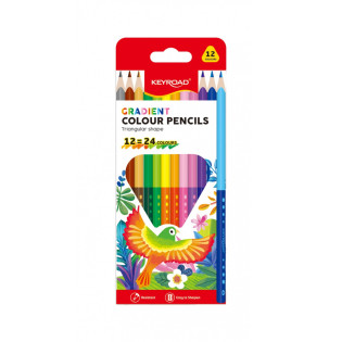 Kredki ołówkowe KEYROAD, gradientowe, 12 szt., mix kolorów