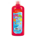 Farba akrylowa KEYROAD, 1000ml, butelka, czerwona