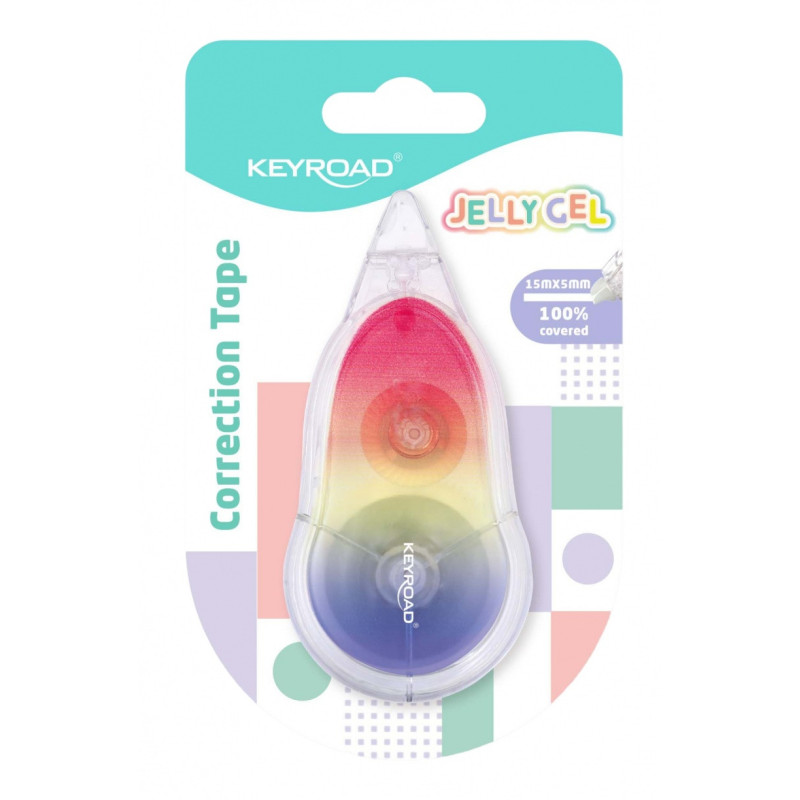 Korektor w taśmie KEYROAD Jelly Gel, 15mx5mm, blister, mix kolorów