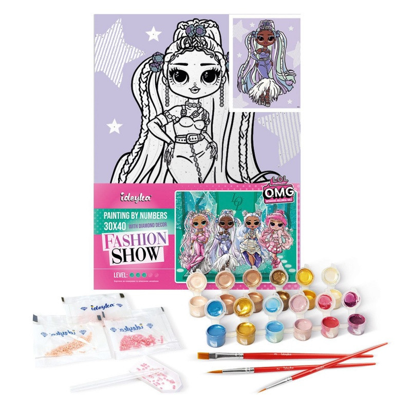 Malowanie po numerach IDEYKA, 30x40cm, L.O.L. Surprise! Fashion Lady, 1 szt., w pudełku