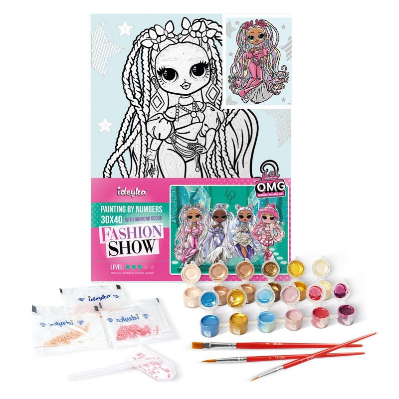 Malowanie po numerach IDEYKA, 30x40cm, L.O.L. Surprise! Fashion Twist, 1 szt., w pudełku