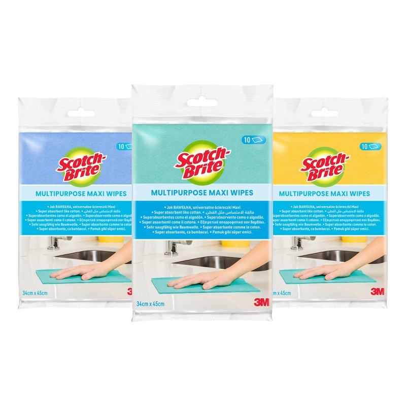 Ściereczki uniwersalne SCOTCH BRITE, 10 szt., mix kolorów