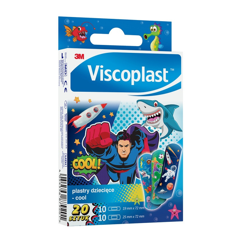 Plastry dziecięce VISCOPLAST Cool, 2 rozmiary, 20 szt., pudełko