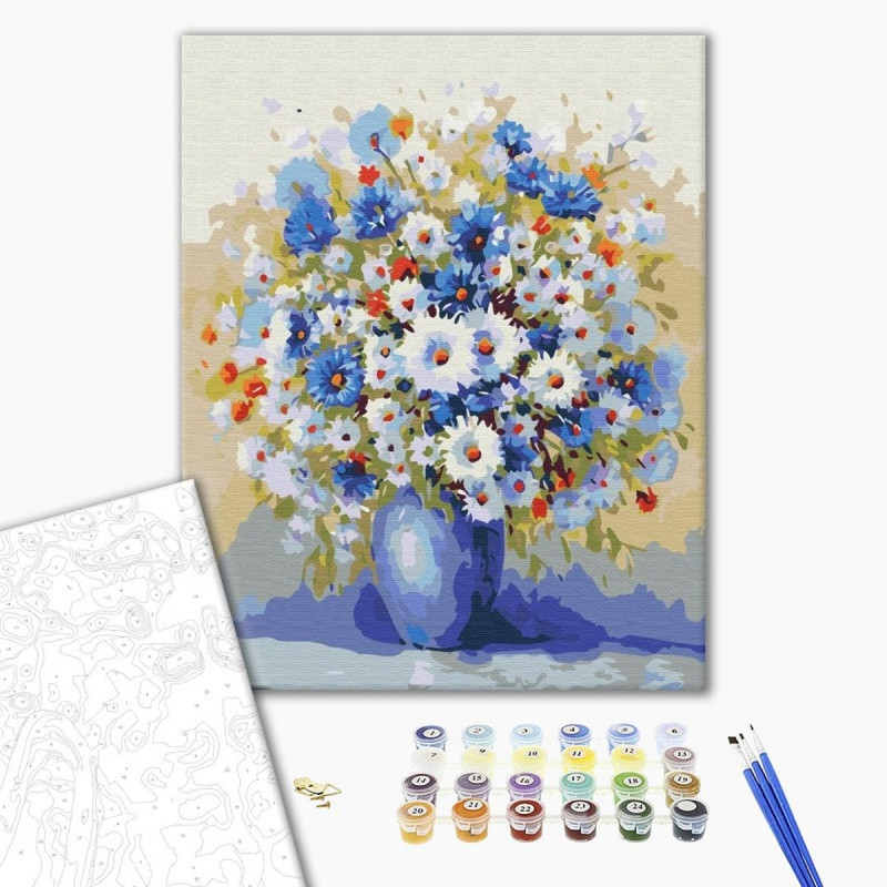 Malowanie po numerach BRUSHME, 40x50 cm, bukiet polnych kwiatów, 1 szt., w pudełku