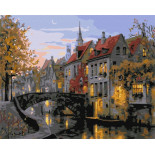 Malowanie po numerach BRUSHME, 40x50 cm, zmierzch w mieście, 1 szt., w pudełku