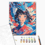 Malowanie po numerach BRUSHME, 40x50 cm, dziewczyna która stała się smokiem, 1 szt., w pudełku