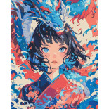 Malowanie po numerach BRUSHME, 40x50 cm, dziewczyna która stała się smokiem, 1 szt., w pudełku