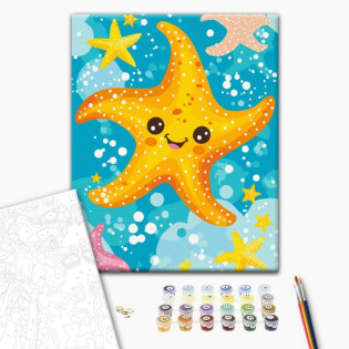 Malowanie po numerach BRUSHME, 30x40 cm, kids, rozgwiazda, 1 szt.