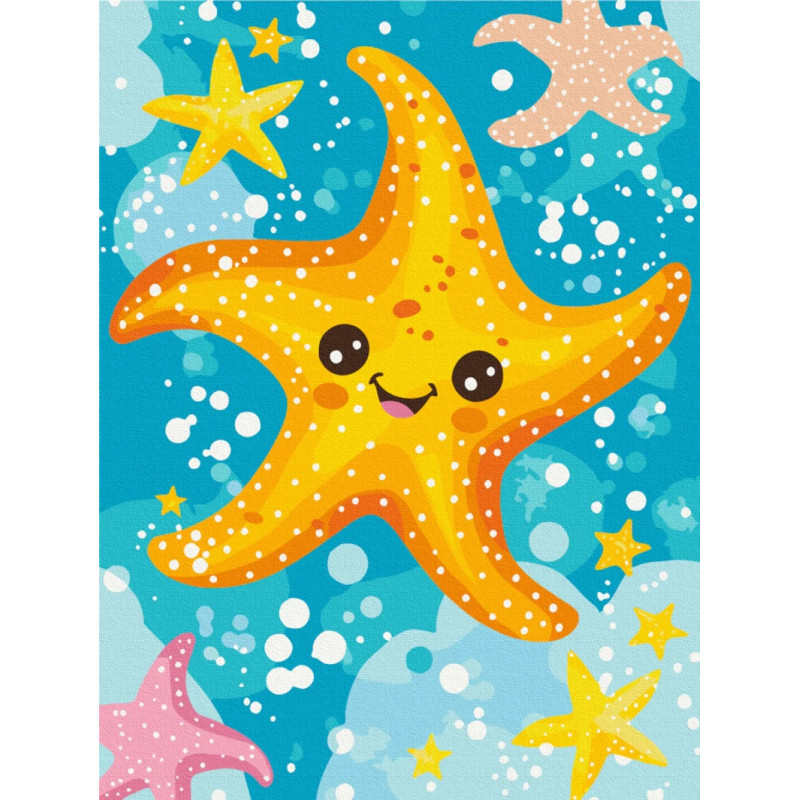 Malowanie po numerach BRUSHME, 30x40 cm, kids, rozgwiazda, 1 szt.