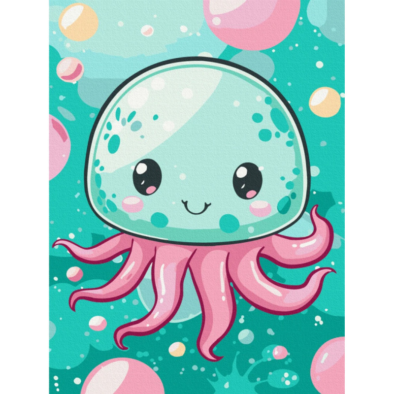 Malowanie po numerach BRUSHME, 30x40 cm, kids, wesoła meduza, 1 szt.