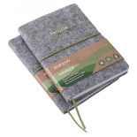 Notes ECONOVO, z recyklingu, okładka z filcu, w linie, 96 kart, 70gsm, szary