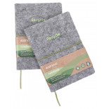 Notes ECONOVO, z recyklingu, okładka z filcu, w linie, 96 kart, 70gsm, szary