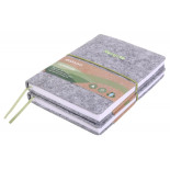 Notes ECONOVO, z recyklingu, okładka z filcu, w linie, 96 kart, 70gsm, szary