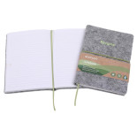 Notes ECONOVO, z recyklingu, okładka z filcu, w linie, 96 kart, 70gsm, szary