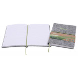 Notes ECONOVO, z recyklingu, okładka z filcu, w linie, 96 kart, 70gsm, szary