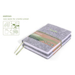 Notes ECONOVO, z recyklingu, okładka z filcu, w linie, 96 kart, 70gsm, szary