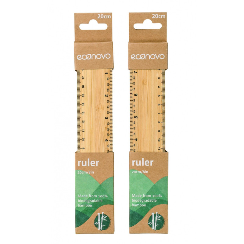 Linijka ECONOVO, 20cm, 100% z biodegradowalnego bambusa, naturalny