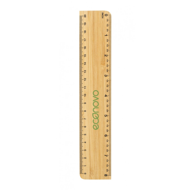 Linijka ECONOVO, 20cm, 100% z biodegradowalnego bambusa, naturalny
