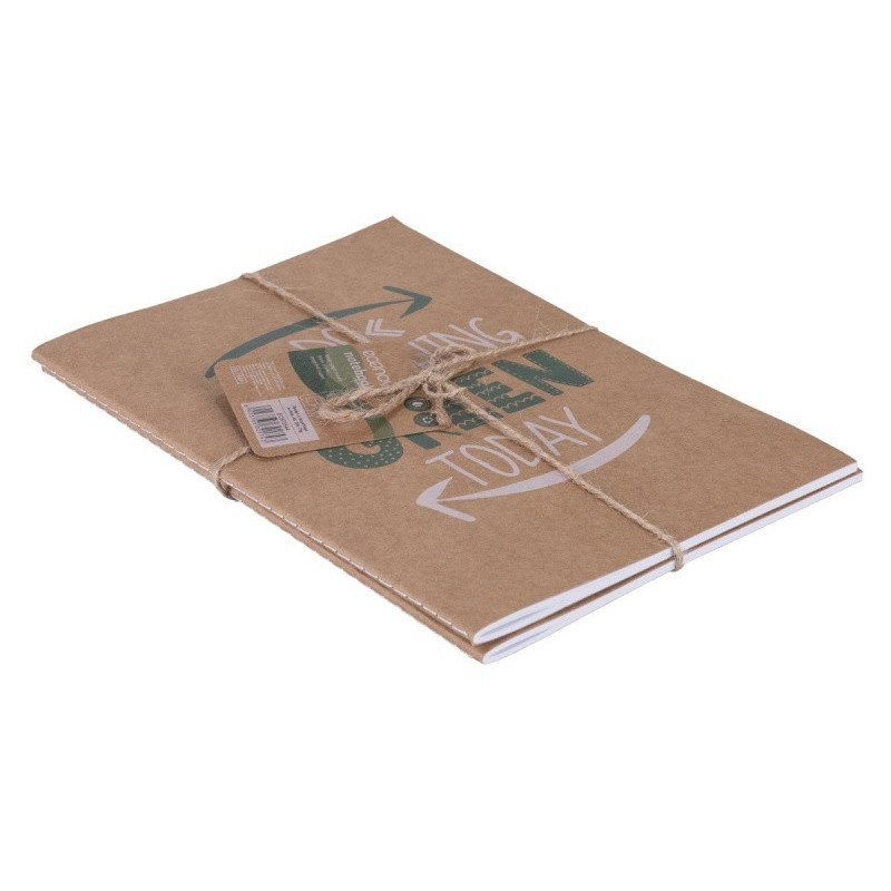 Zeszyt ECONOVO, z recyklingu, A5, 32 kart., 70gsm, 2 szt., naturalny