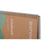 Kołonotatnik ECONOVO, z recyklingu, A4, 80 kart., 70gsm, naturalny