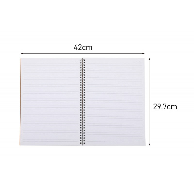 Kołonotatnik ECONOVO, z recyklingu, A4, 80 kart., 70gsm, naturalny