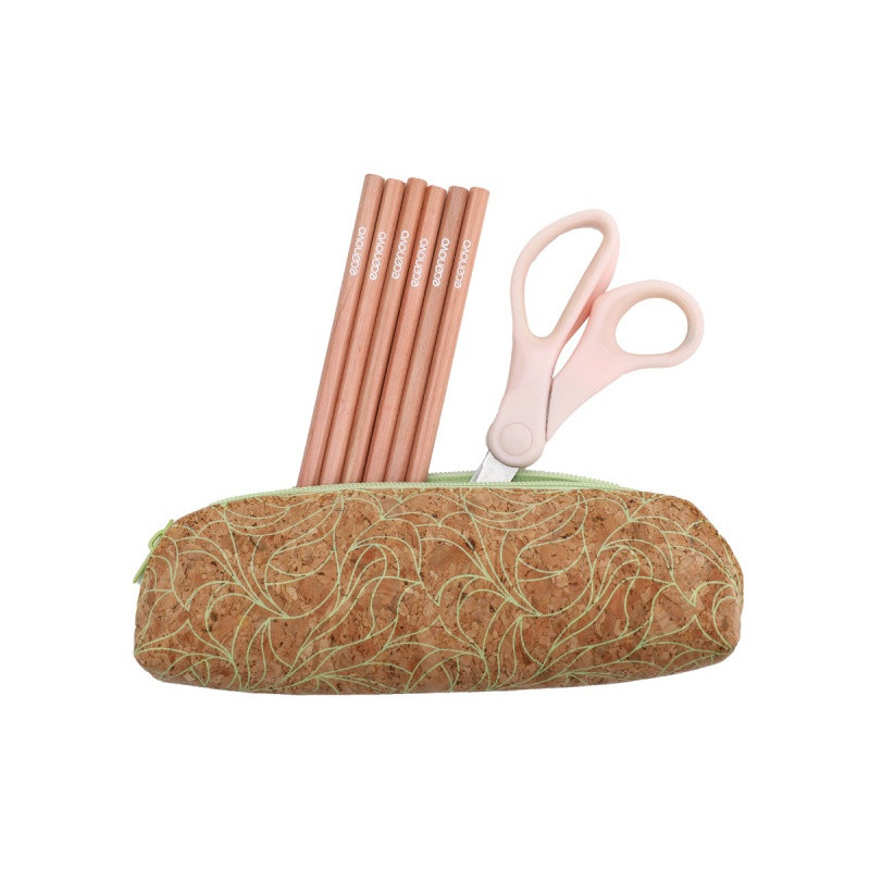 Piórnik kosmetyczka ECONOVO, korkowy, 20x5x6 cm, naturalny