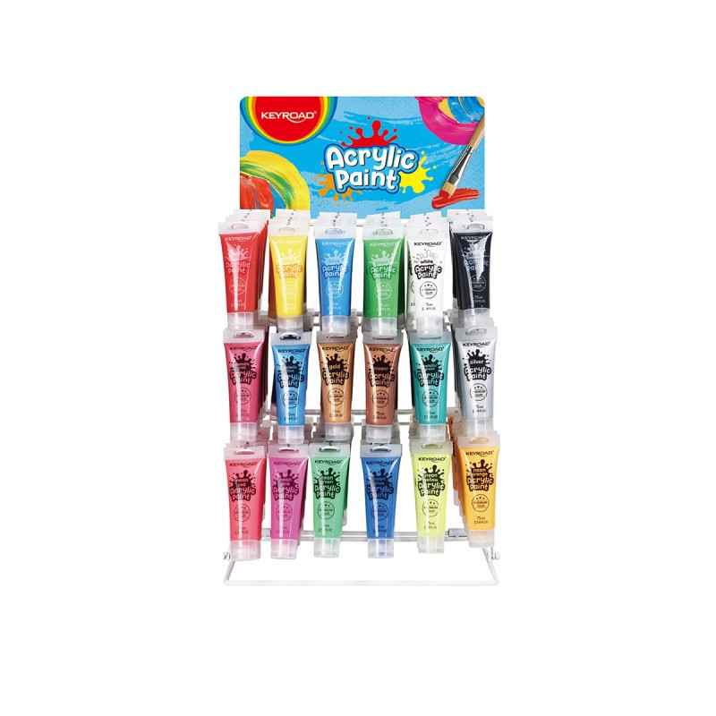 Metalowy display na farby akrylowe KEYROAD, bez wyposażenia